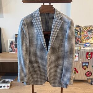 Suitsupply Black and White Houndstooth Blazer